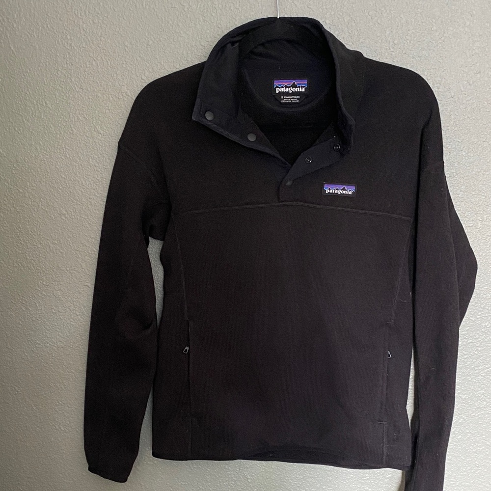 Patagonia Black Snap-Front Fleece Pullover